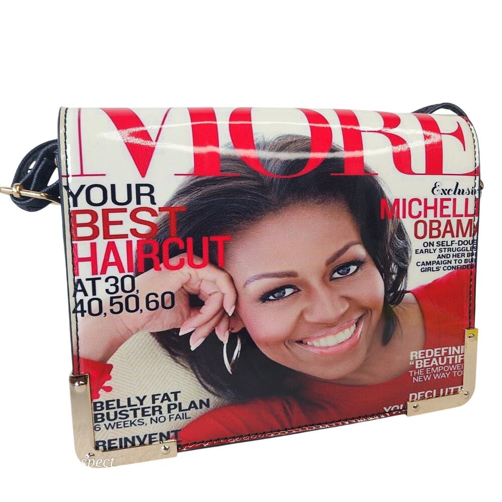 First lady Michelle Obama Purse Double Zip Wallet More Magazine Print 8 x 6